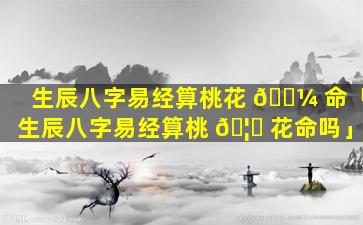 生辰八字易经算桃花 🐼 命「生辰八字易经算桃 🦈 花命吗」